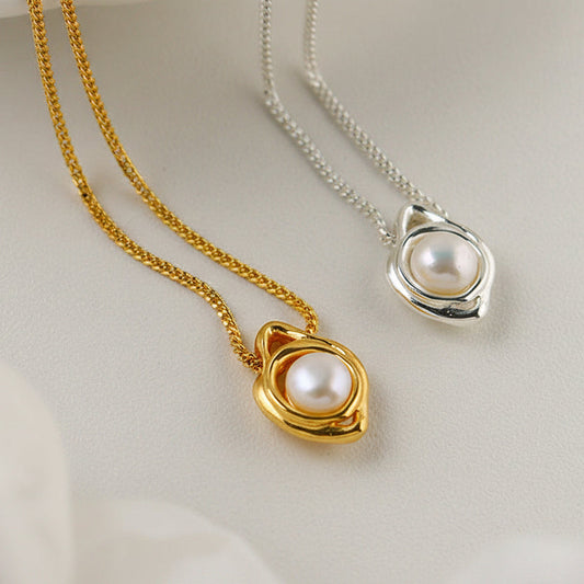 Freshwater pearl flower pendant necklace for Christmas gifts for mom