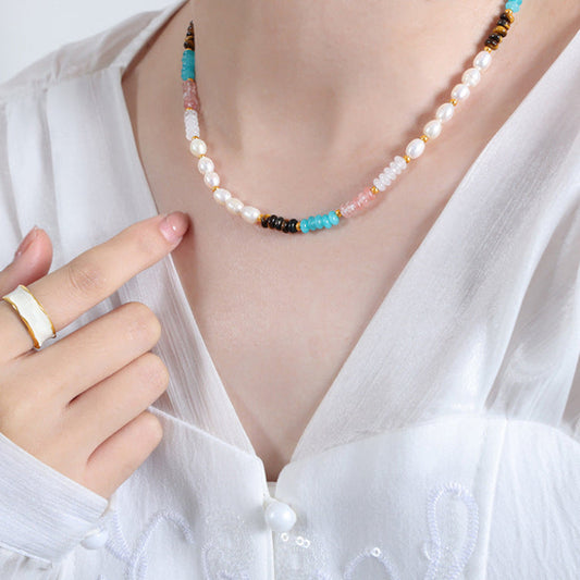 Natural stone and freshwater pearl jewelry for Christmas gift ideas for women