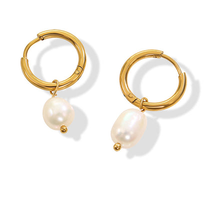 French Style Freshwater Pearl Earrings