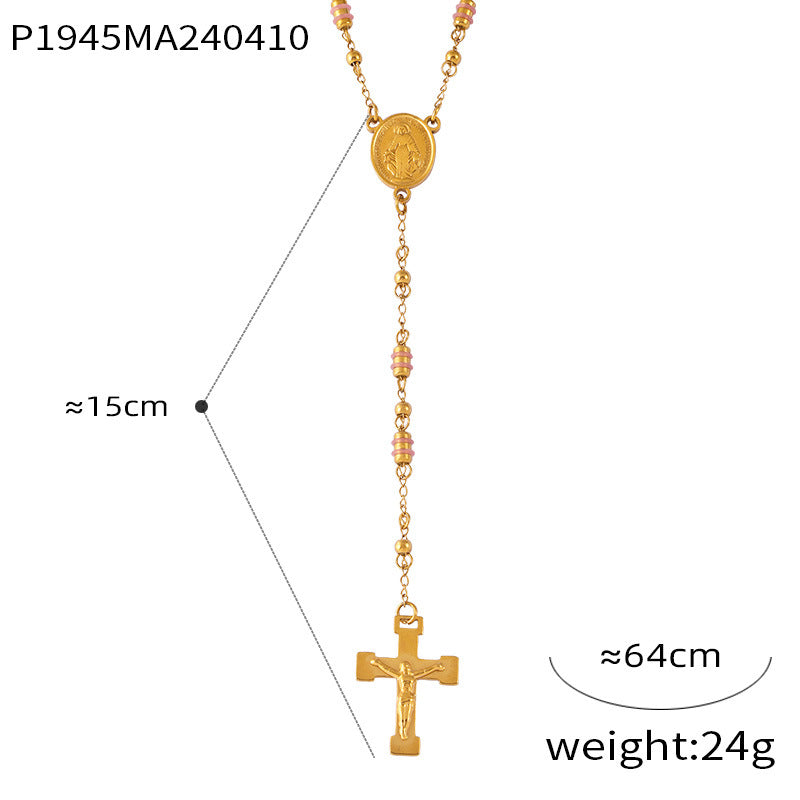 Long Cross Pendant Necklace