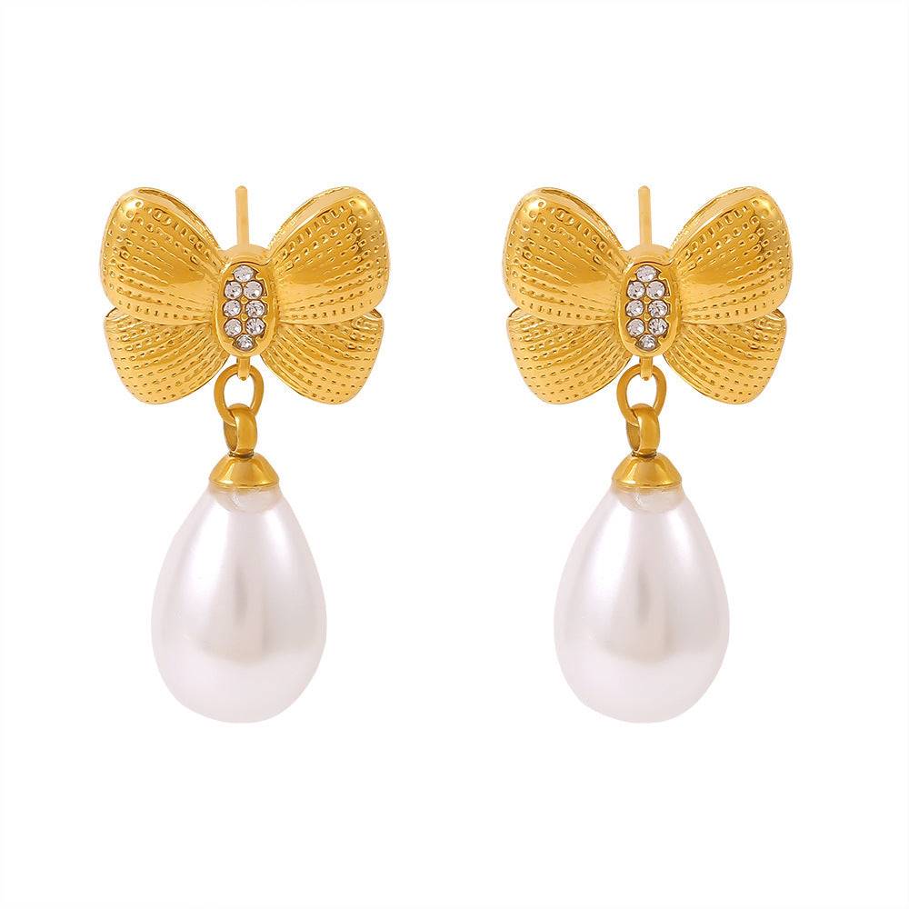 Bow Pearl Earrings