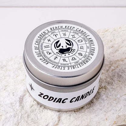 Zodiac Tin Can Candle Natural Crystal Aromatherapy Candle