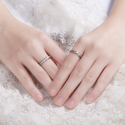 【Intertwined Love】Couple Ring S925 Sterling Silver Ring - Adjustable