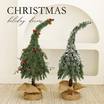 New in Stock Grumpy Christmas Tree Tabletop Decoration Christmas Tree  Window Crooked Neck Tree Decoration