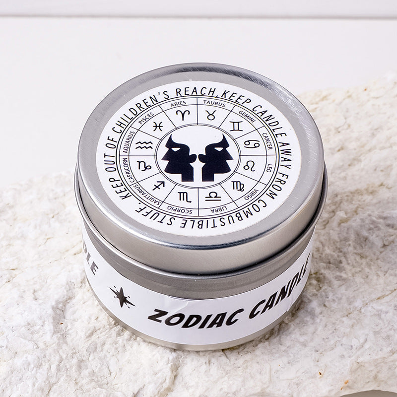 Zodiac Tin Can Candle Natural Crystal Aromatherapy Candle