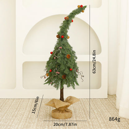 New in Stock Grumpy Christmas Tree Tabletop Decoration Christmas Tree  Window Crooked Neck Tree Decoration