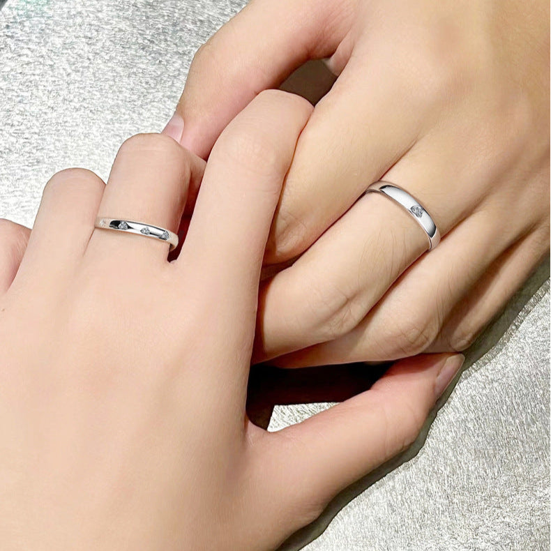 【Romantic Heart】Heart Shaped Engraved Couple Ring - S925 Sterling Silver Couple Ring