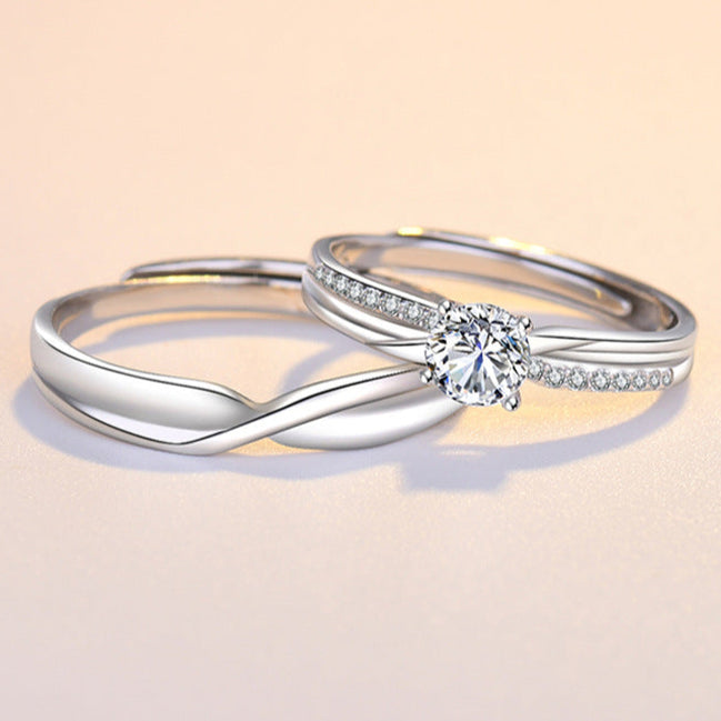 [Sweet Eternity] Möbius Couple Ring-S925 Sterling Silver Adjustable Ring