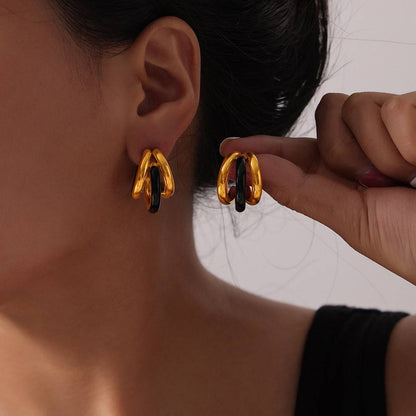 【Dopamine Daily】 Irregular C-Shaped Stud Earrings