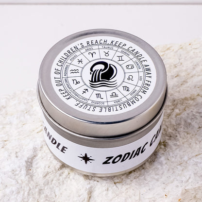 Zodiac Tin Can Candle Natural Crystal Aromatherapy Candle