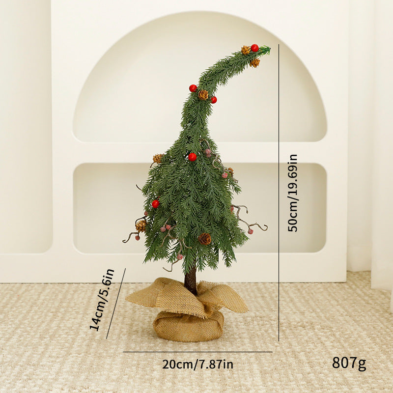 New in Stock Grumpy Christmas Tree Tabletop Decoration Christmas Tree  Window Crooked Neck Tree Decoration