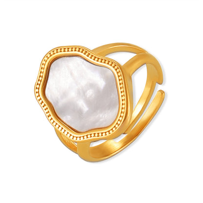 Chic Shell Fusion Ring Open Size