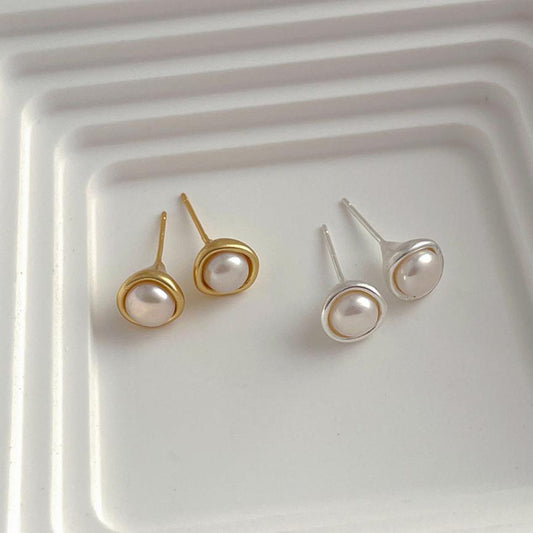 Mini Freshwater Pearl Earrings【S925 silver posts Ear Piercing Care】