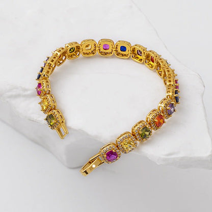 Colorful Tourmaline Bracelet 18K Gold