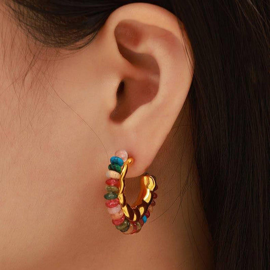 [Dopamine Diary] Colorful Stone Earrings