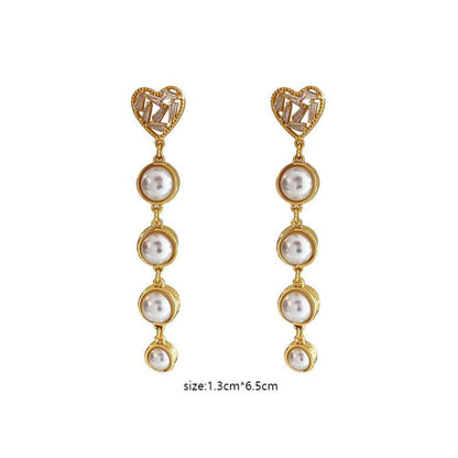 Heart Shape Pearl Earrings with 925 Silver Needle