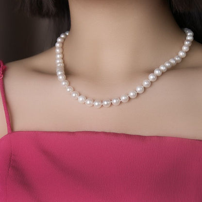 Real pearls necklace silver buckle（Limited stock）