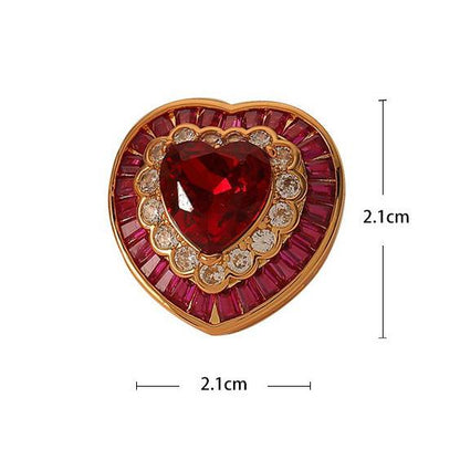 Red heart shape earrings