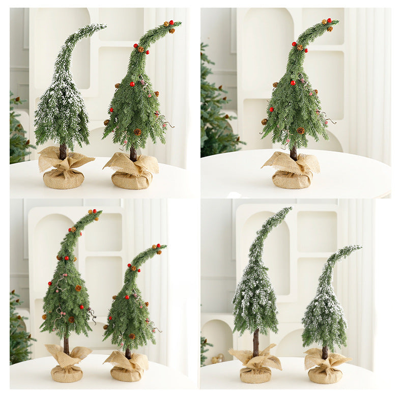 New in Stock Grumpy Christmas Tree Tabletop Decoration Christmas Tree  Window Crooked Neck Tree Decoration