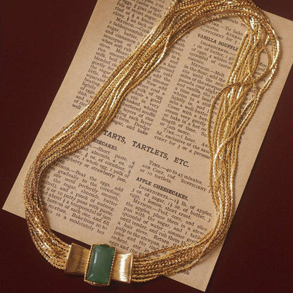 Emerald K gold necklace and bracelet set