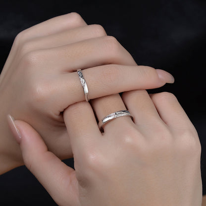 【Eternal Galactic Love】Cross Star Galaxy S925 Sterling Silver Couple Ring