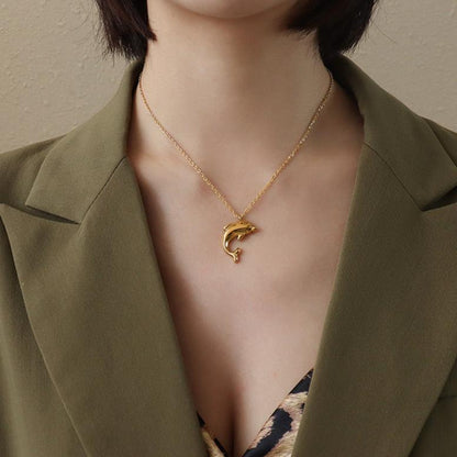 Cute Dolphin Pendant Necklace