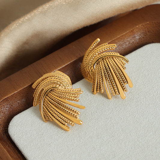 Niche Personalized Design Wheat Ear Stud All-match Earrings