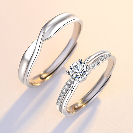 [Sweet Eternity] Möbius Couple Ring-S925 Sterling Silver Adjustable Ring