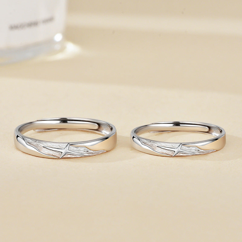 【Eternal Galactic Love】Cross Star Galaxy S925 Sterling Silver Couple Ring