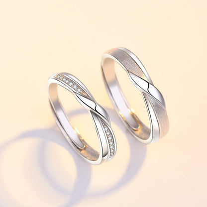 【Intertwined Love】Couple Ring S925 Sterling Silver Ring - Adjustable