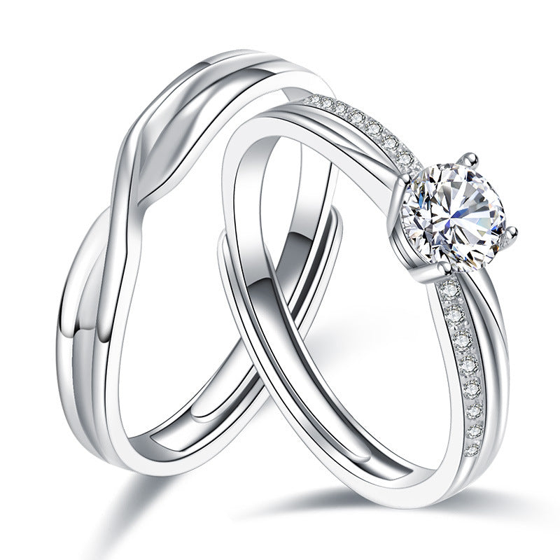 [Sweet Eternity] Möbius Couple Ring-S925 Sterling Silver Adjustable Ring