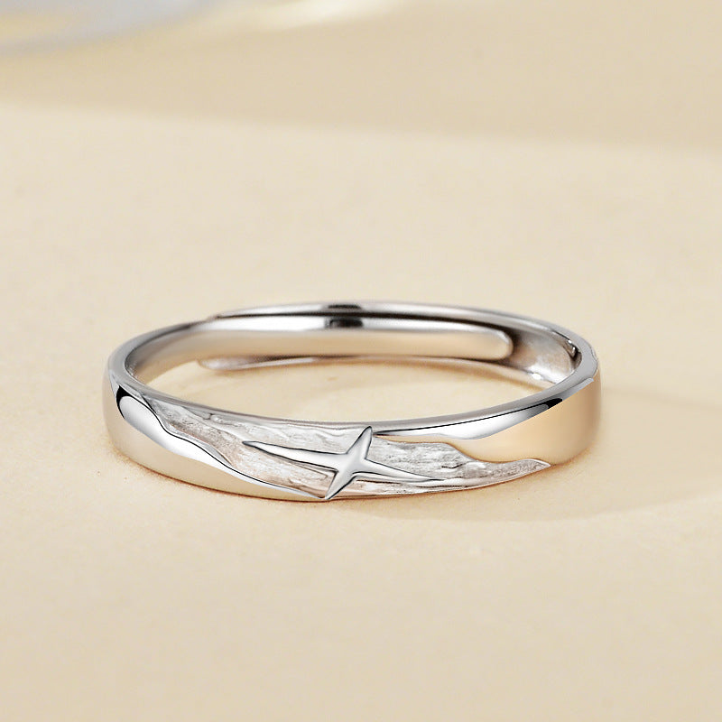 【Eternal Galactic Love】Cross Star Galaxy S925 Sterling Silver Couple Ring