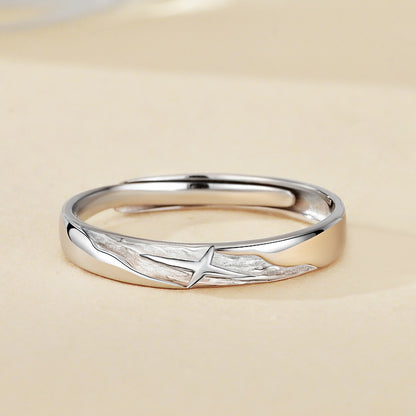 【Eternal Galactic Love】Cross Star Galaxy S925 Sterling Silver Couple Ring