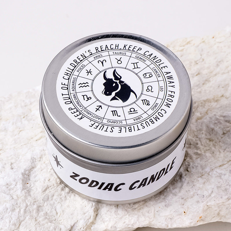 Zodiac Tin Can Candle Natural Crystal Aromatherapy Candle