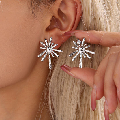 Sunlight Radial Earrings Stainless Steel 18K Gold Plated