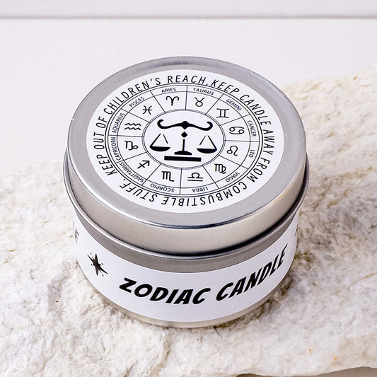 Libra Zodiac Tin Can Candle| Relaxing Aromatherapy & Healing Crystals