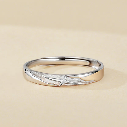 【Eternal Galactic Love】Cross Star Galaxy S925 Sterling Silver Couple Ring