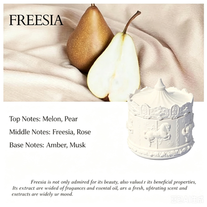 Vela Aromática de Carrusel | Aromaterapia Romántica | 4 Fragancias | Regalo Creativo para Fiestas
